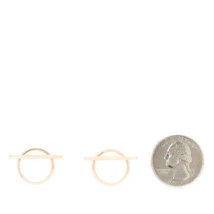 Hermes 18K Rose Gold MM Echappee Earrings 2 of 5