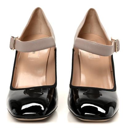 Valentino Garavani Patent Nappa Mary Jane Pumps 40.5 Black Poudre 3 of 10