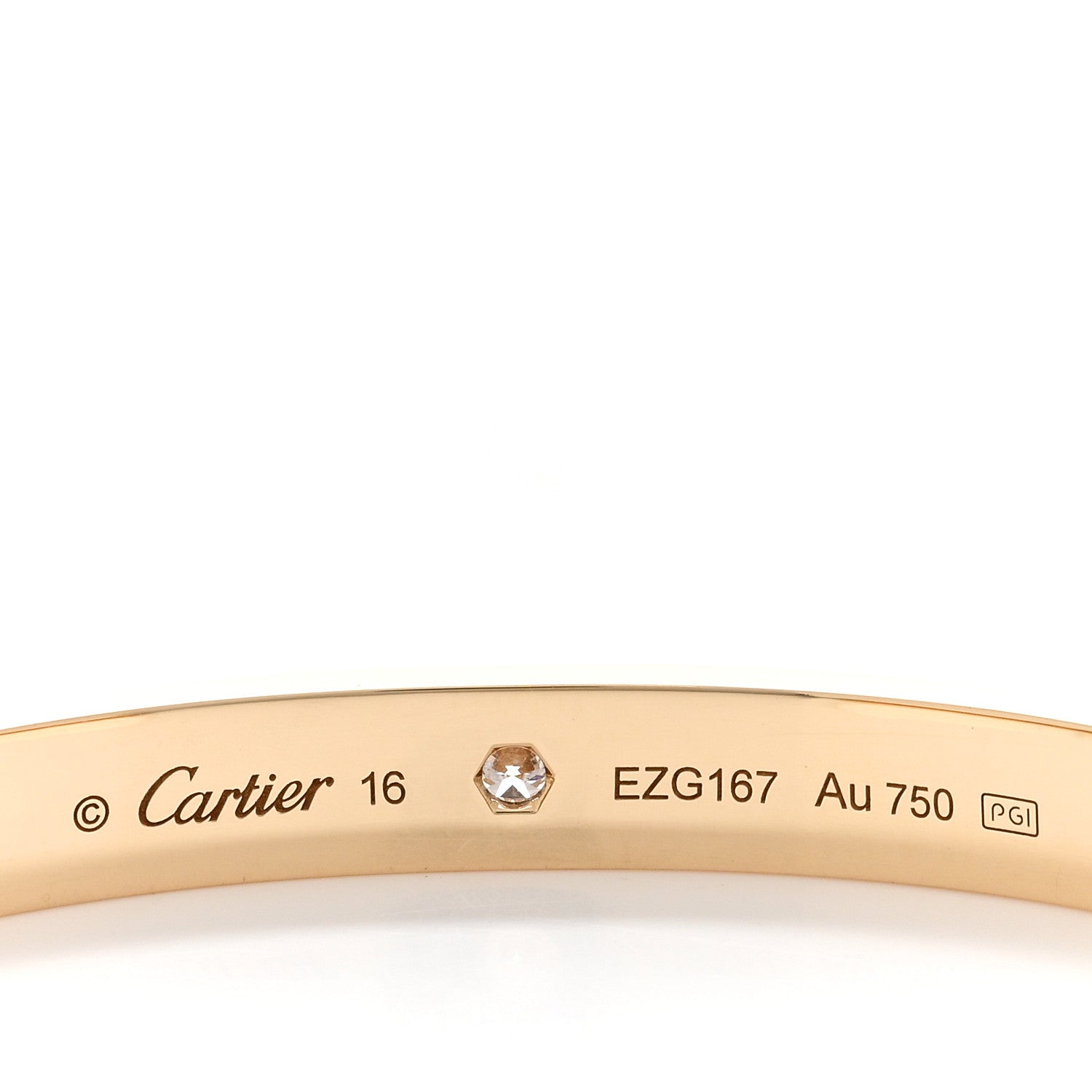 Cartier 18K Yellow Gold 1 Diamond LOVE Cuff Bracelet 16 3 of 3