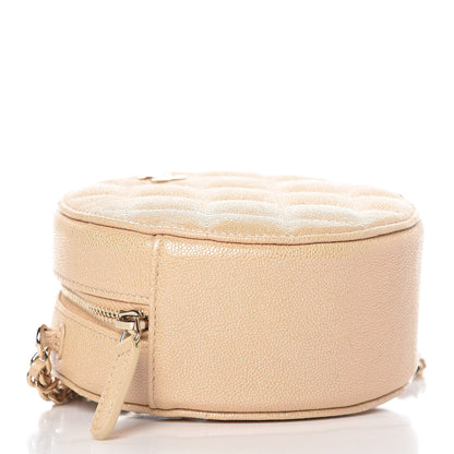 Chanel Caviar Quilted Round Clutch With Chain Beige 4 of 10