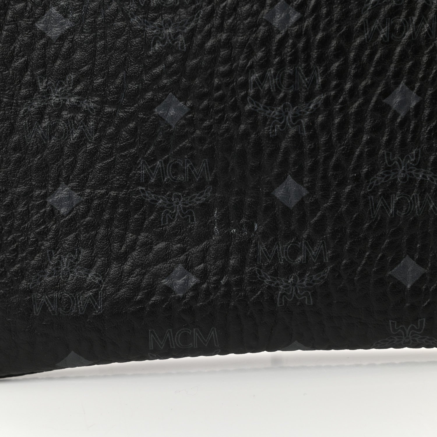 MCM Visetos Liz Shopper Tote Pouch Black 8 of 9