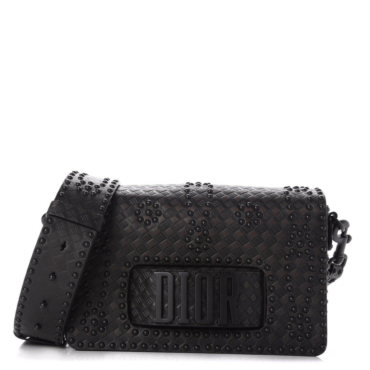 Calfskin Studded Dio(r)evolution Flap Bag Black