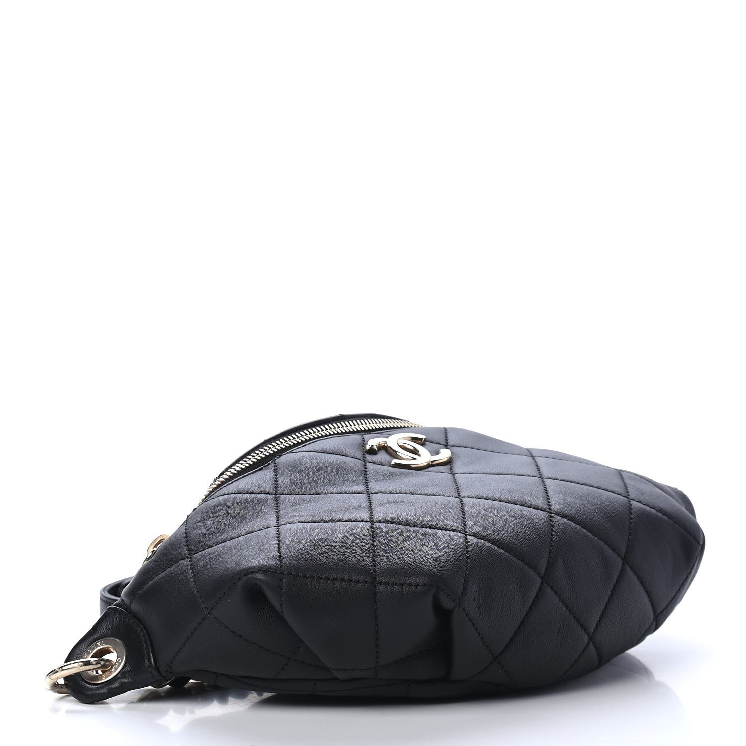 Chanel Lambskin Quilted Resin Bi-Color Waist Bag Fanny Pack Black 3 of 4