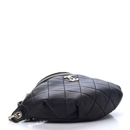 Chanel Lambskin Quilted Resin Bi-Color Waist Bag Fanny Pack Black 3 of 4