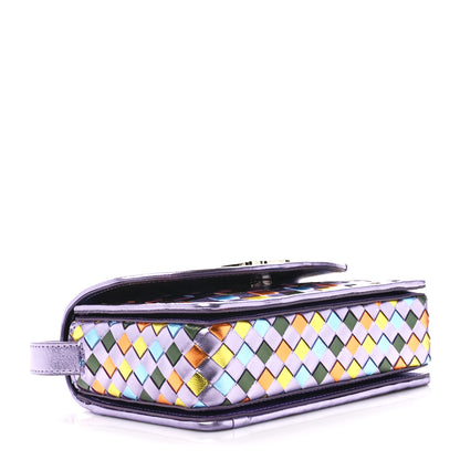 Christian Louboutin Calfskin Iridescent Damier Loubi54 Crossbody Clutch Multicolor 4 of 11