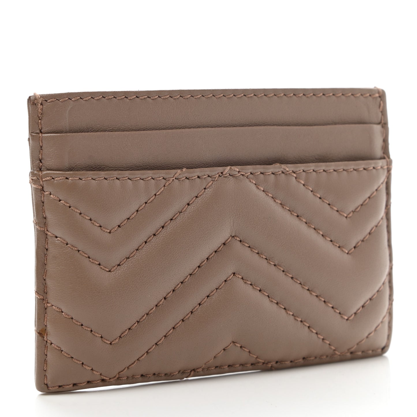 Calfskin Matelasse GG Marmont Card Holder Porcelain Rose
