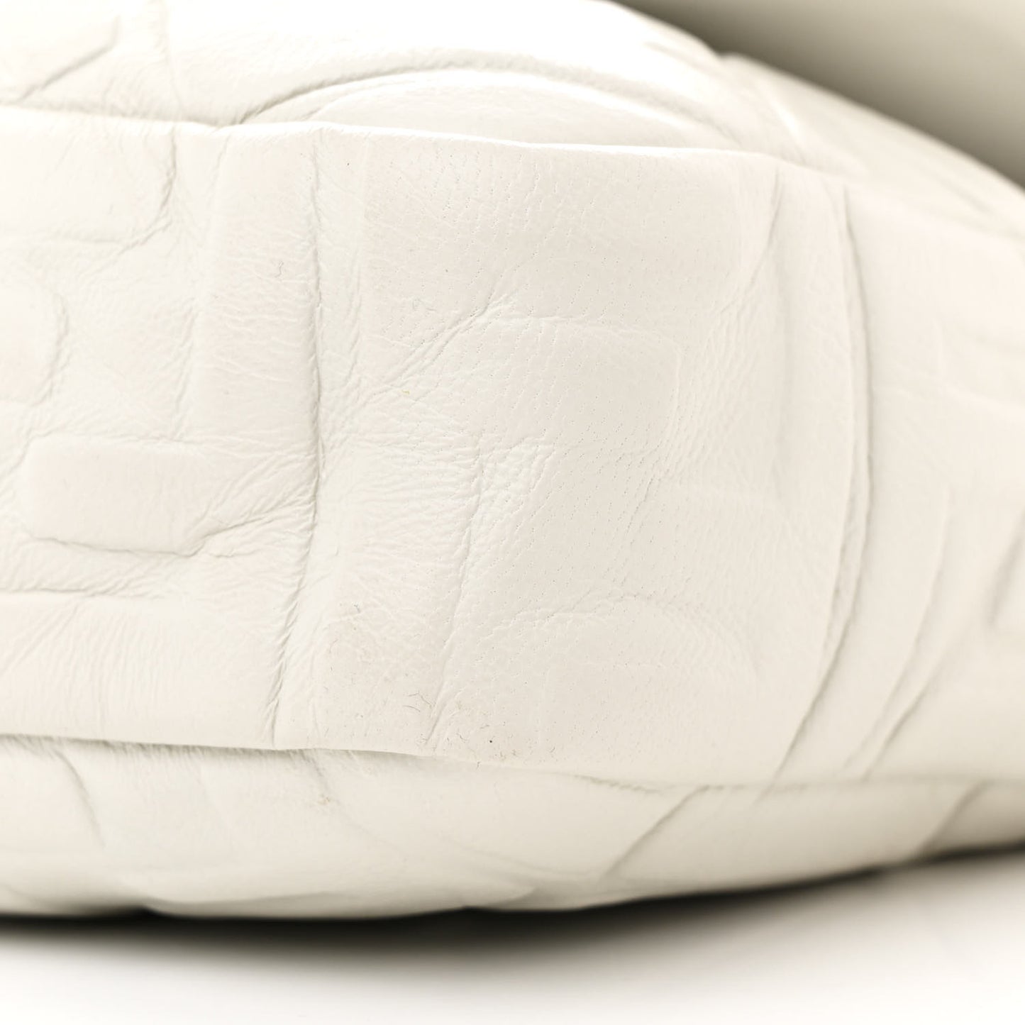 Nappa FF 1974 Embossed Large Baguette White