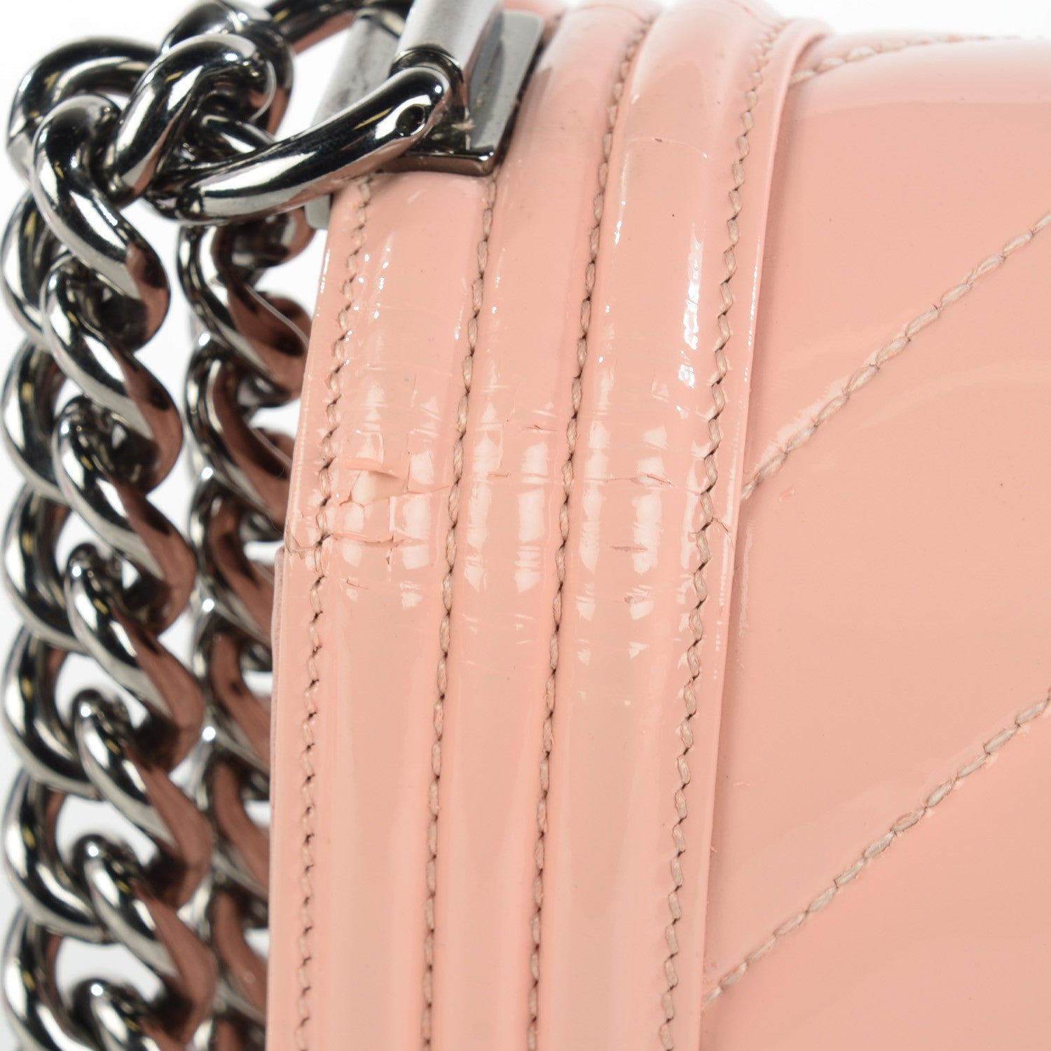 Chanel Patent Chevron New Medium Boy Flap Light Pink 8 of 11