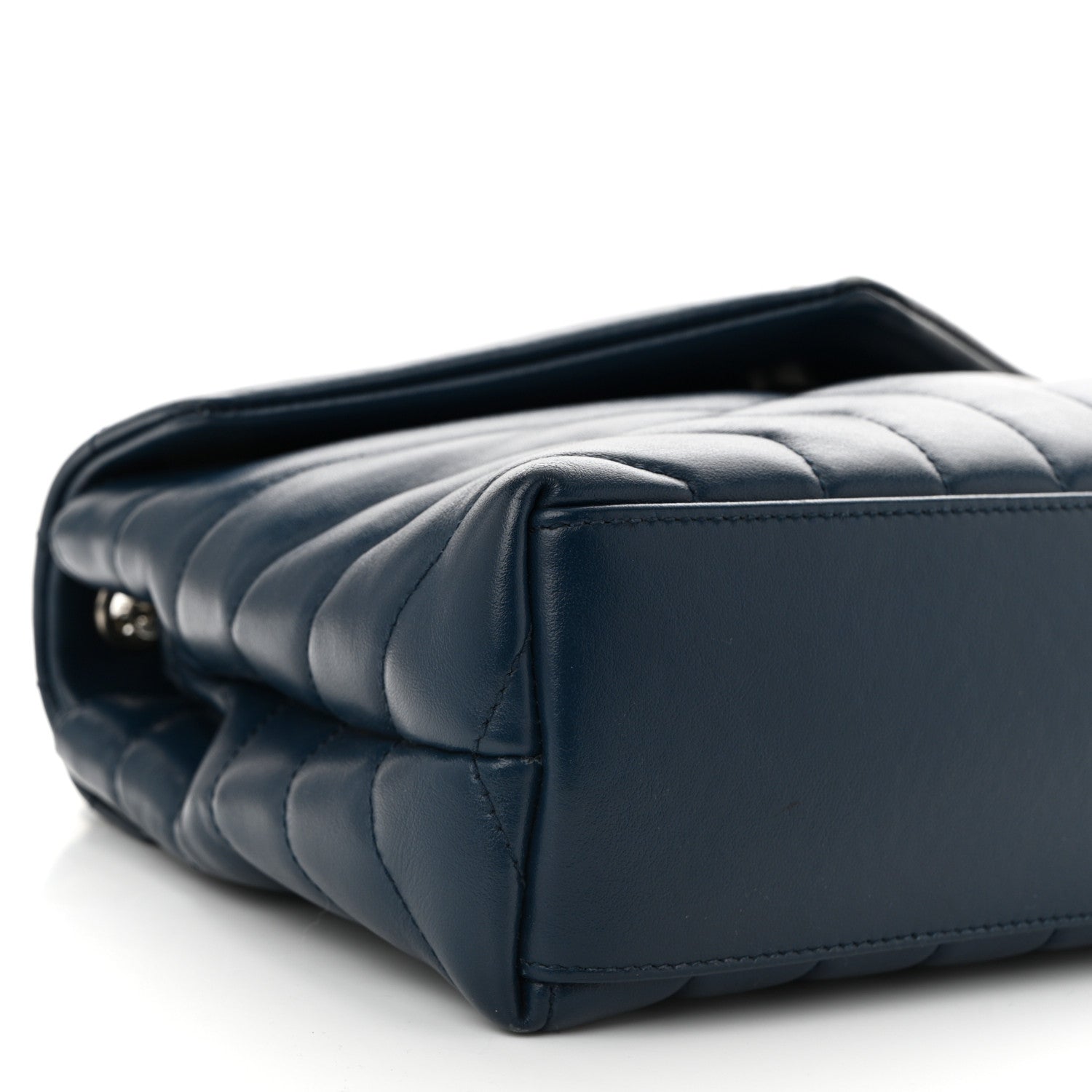 Saint Laurent Calfskin Y Quilted Monogram Small Loulou Chain Satchel Denim Blue 9 of 11