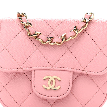 Chanel Caviar Quilted Mini Clutch With Chain Pink 9 of 12