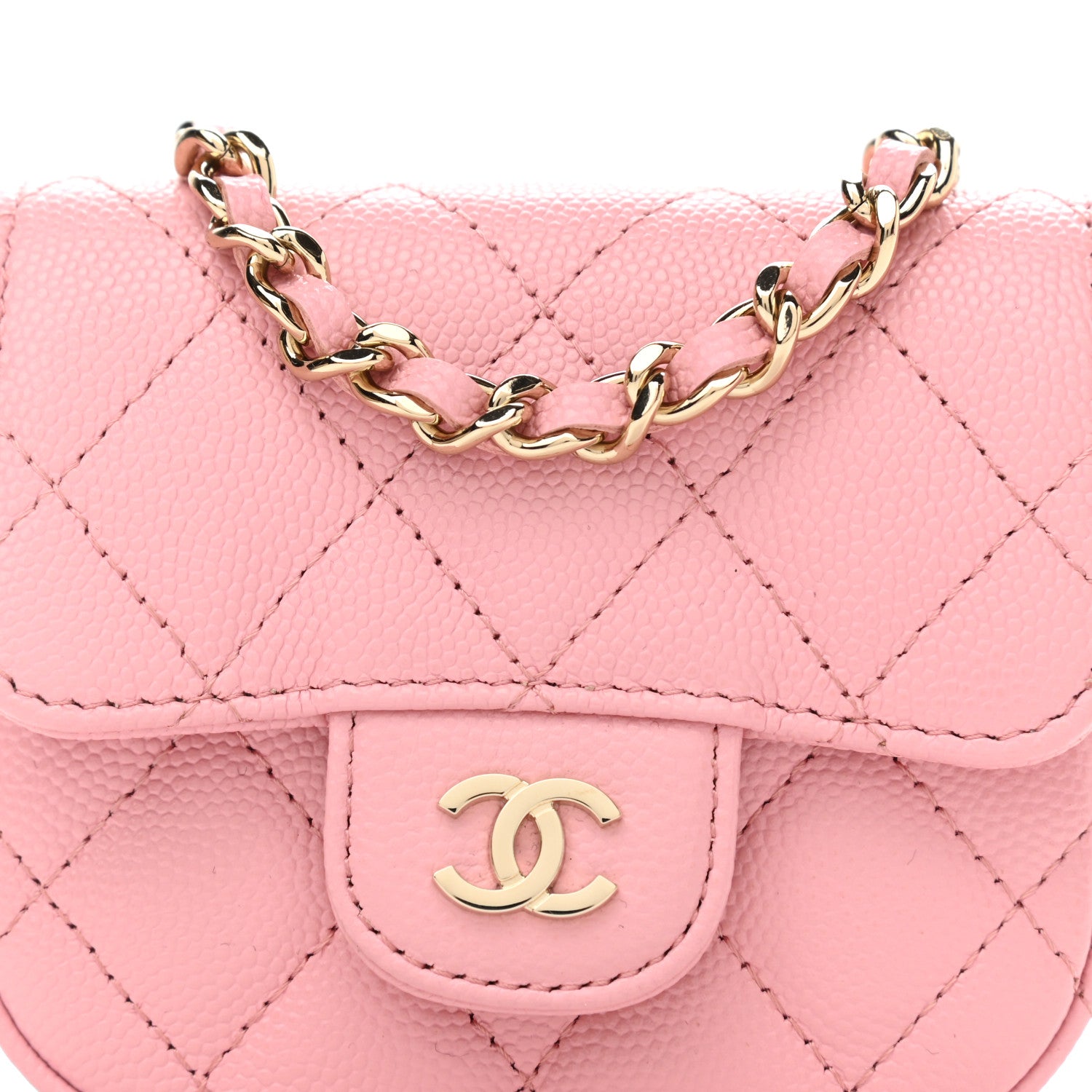 Chanel Caviar Quilted Mini Clutch With Chain Pink 9 of 12