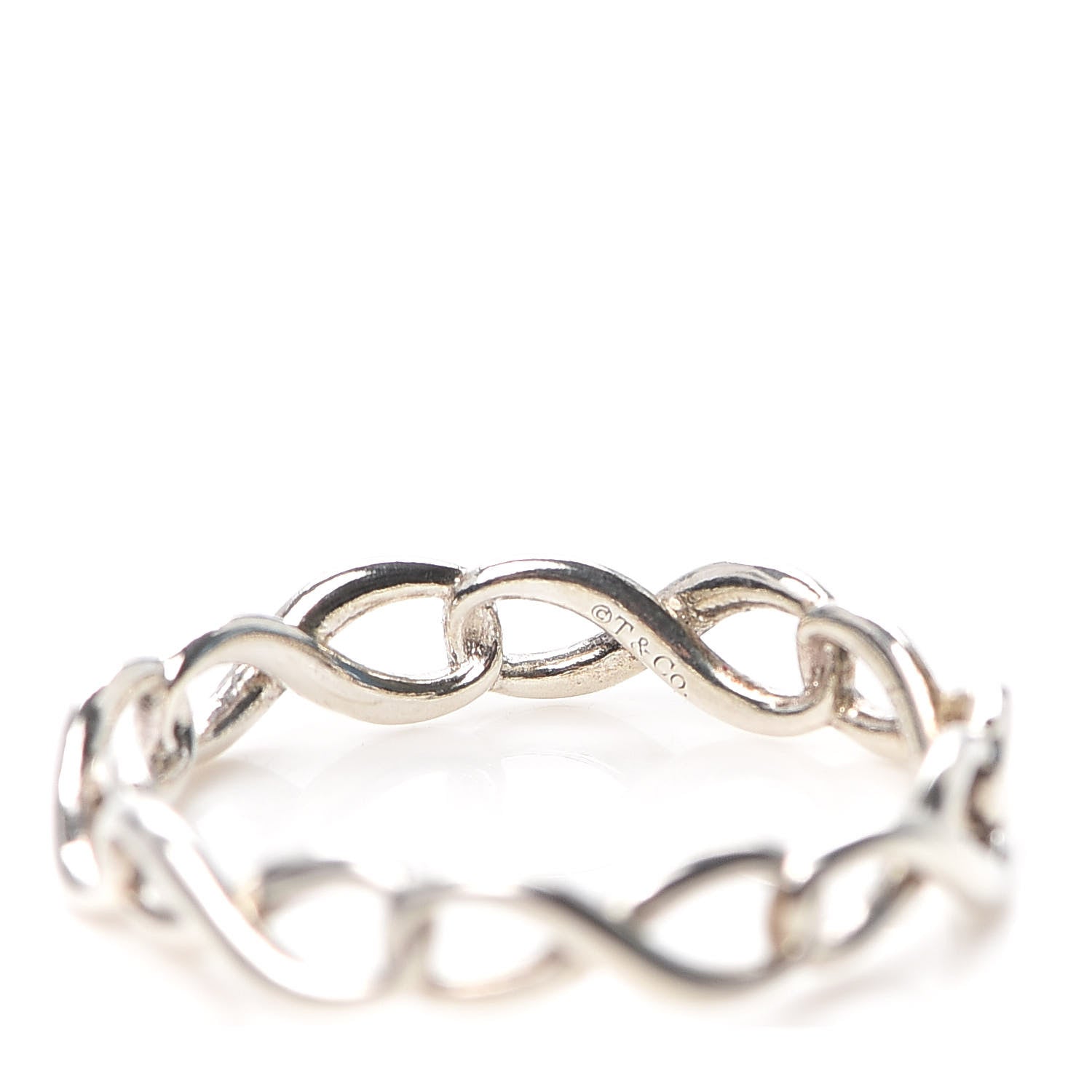 Tiffany Sterling Silver Narrow Infinity Band Ring 58 8.25 5 of 6