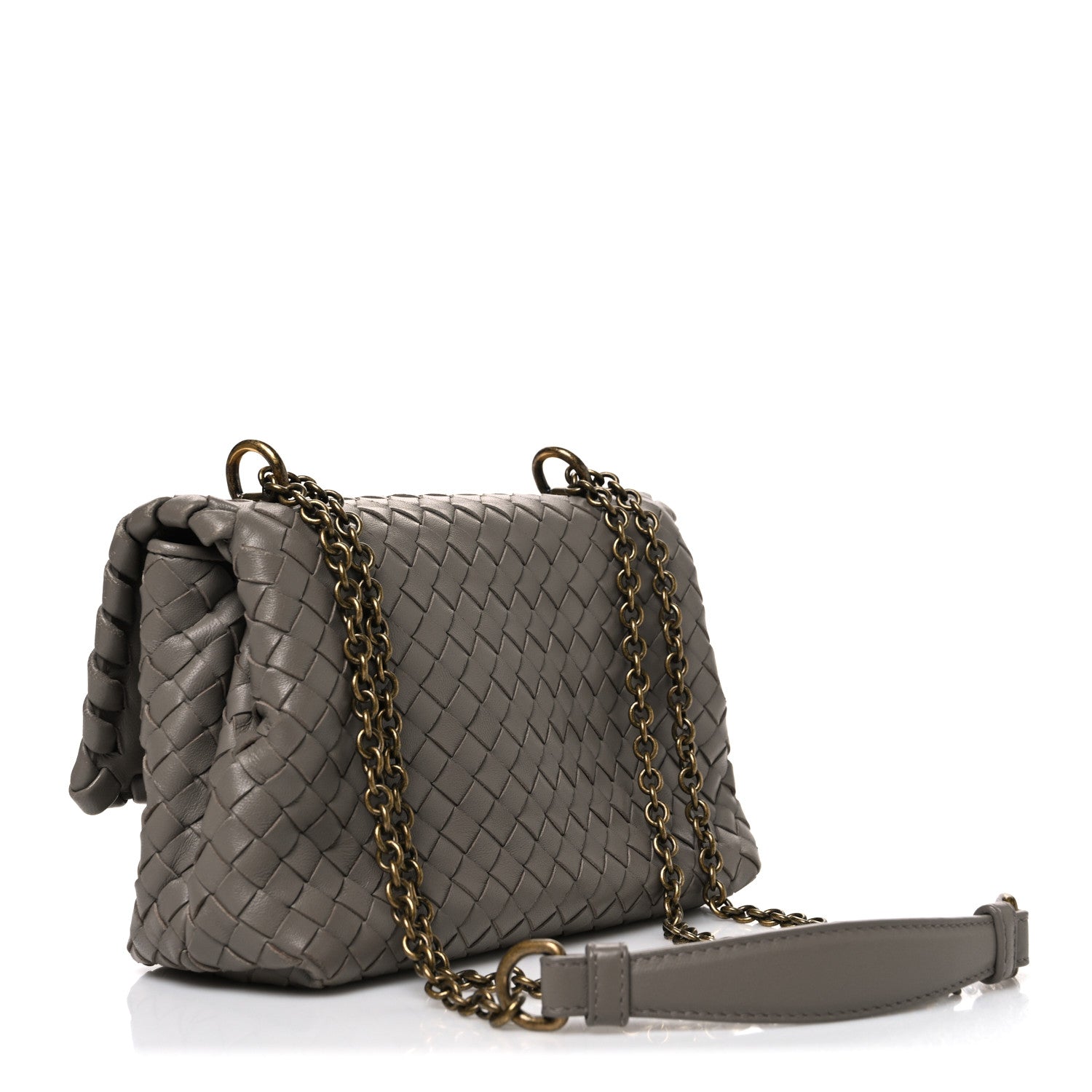 Bottega Veneta Nappa Intrecciato Baby Olimpia Shoulder Bag Limestone 4 of 12