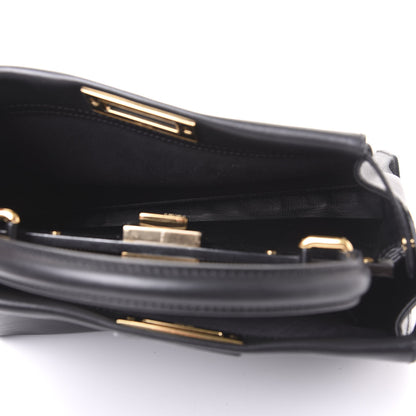 Fendi Vitello Seta Shiny Nappa Medium Peekaboo Iconic Satchel Black 4 of 8