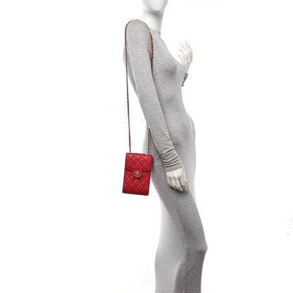 Chanel Caviar Quilted Classic Phone Holder Red 2 of 12