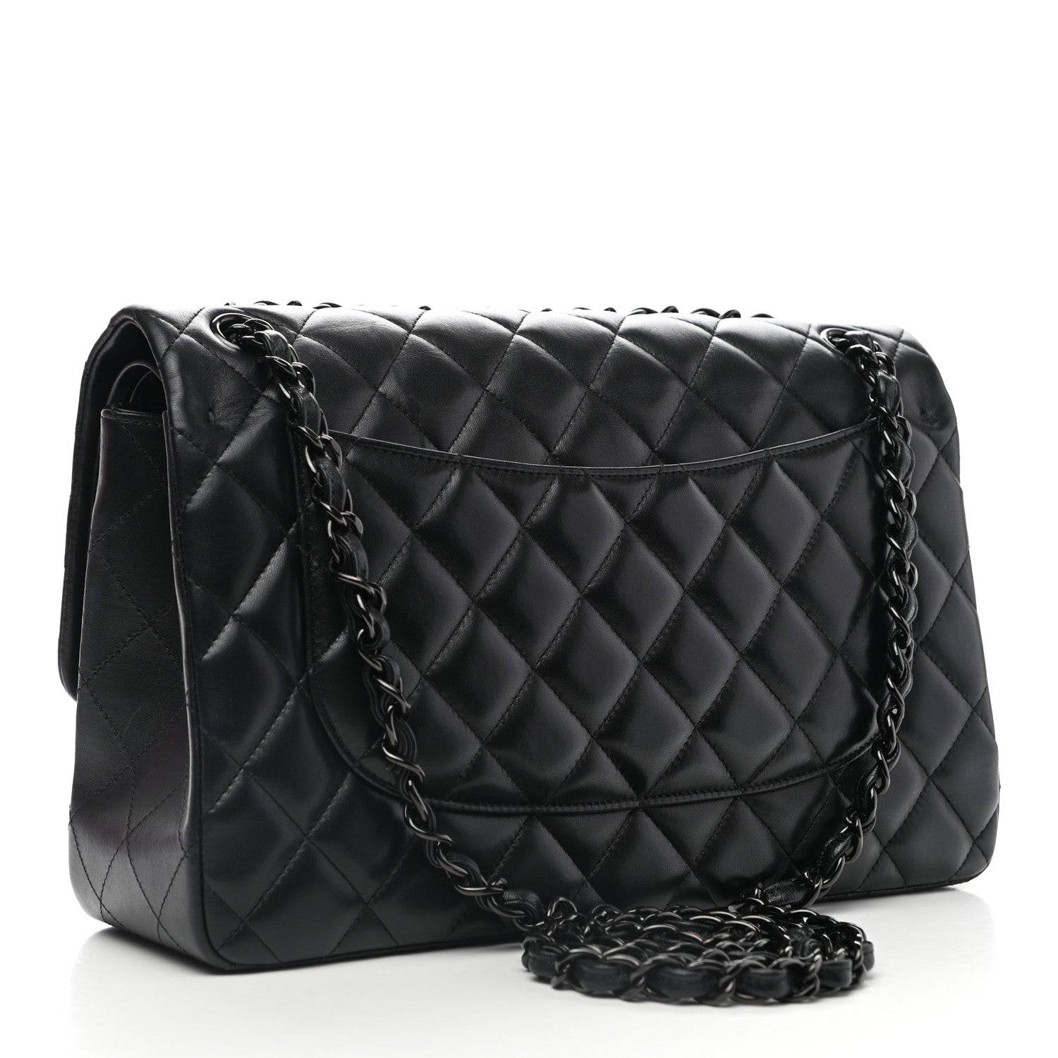 Chanel Lambskin Quilted Jumbo Double Flap So Black 3 of 13