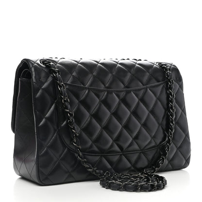 Chanel Lambskin Quilted Jumbo Double Flap So Black 3 of 13