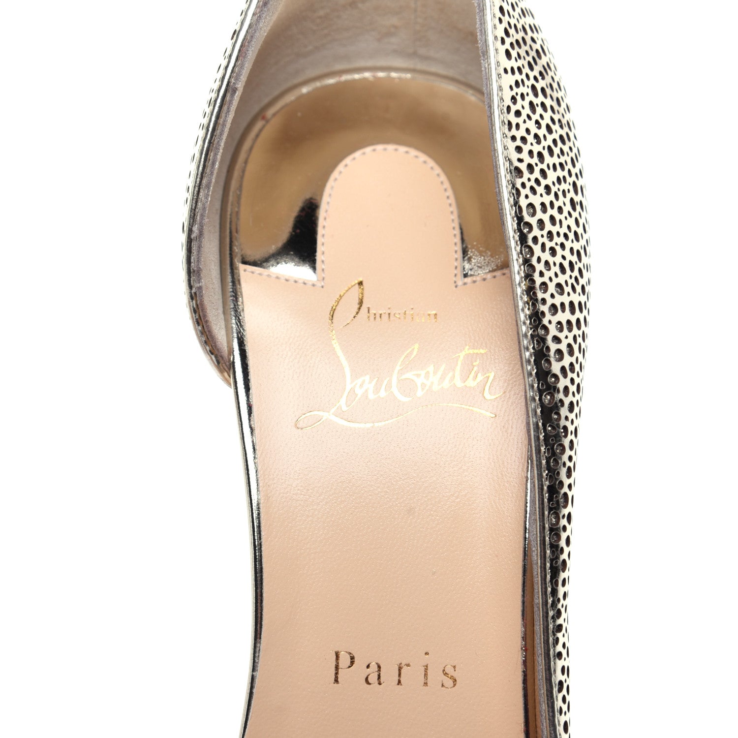 Christian Louboutin Patent Glitter Galupump 100 Pumps 38.5 Light Gold Ivory 6 of 12
