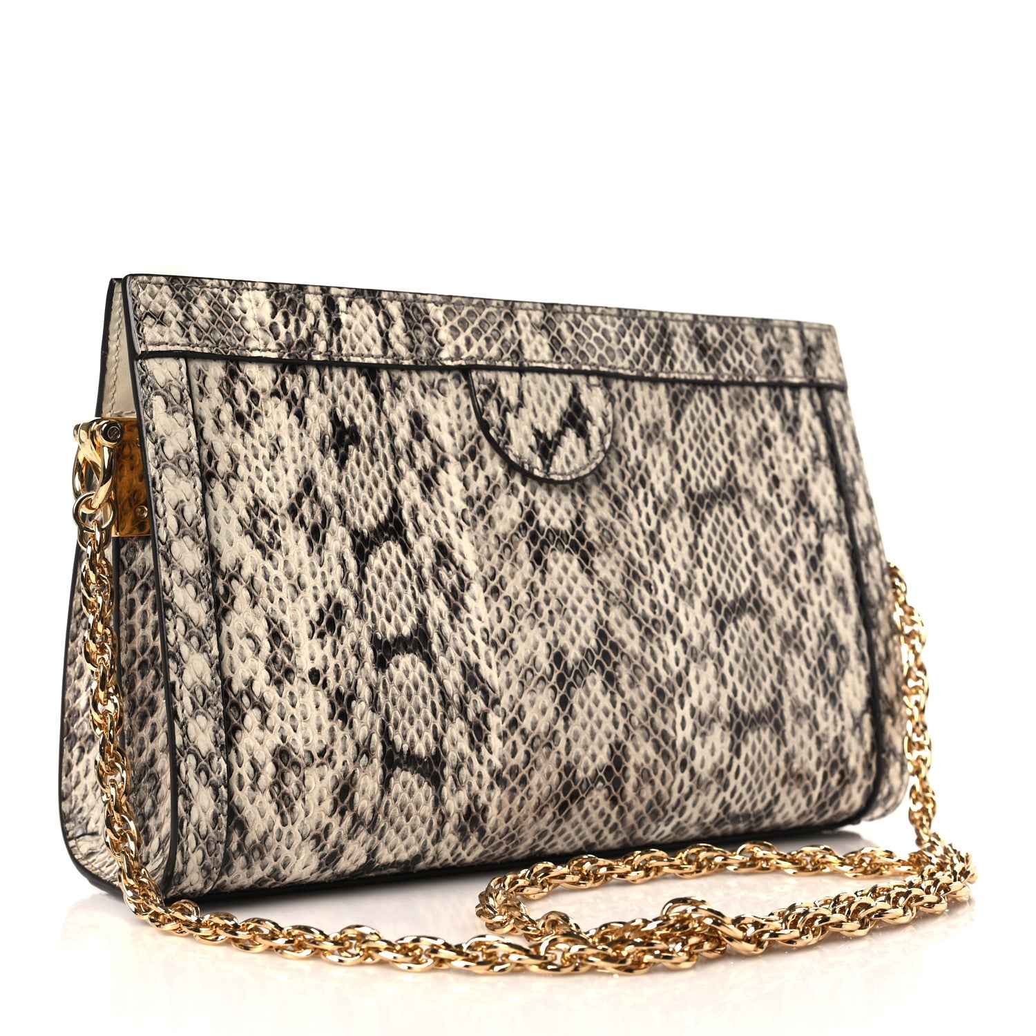 Gucci Snakeskin GG Small Ophidia Chain Shoulder Bag Roccia 3 of 9