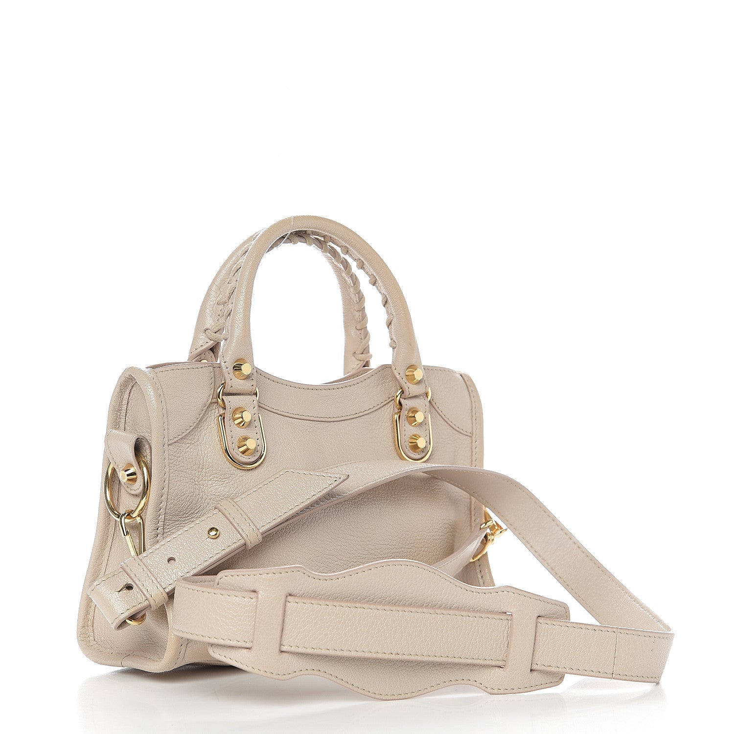 Balenciaga Chevre Gold Metallic Edge Hardware Mini City Beige Praline 2 of 9