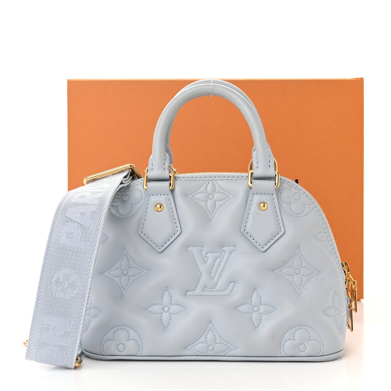 Louis Vuitton Calfskin Bubblegram Alma BB Ice Blue 11 of 11