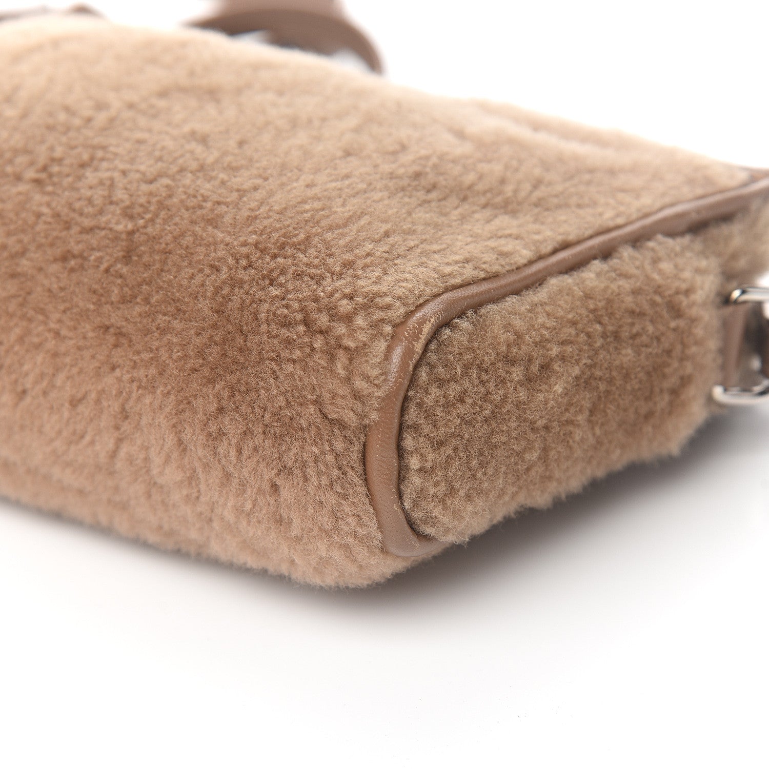 Balenciaga Shearling Bazar Pochette Crossbody Beige 8 of 9