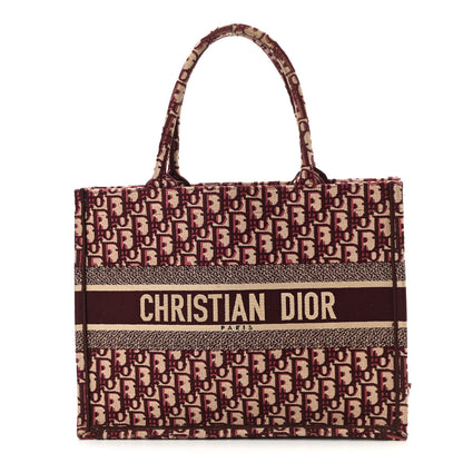Christian Dior Oblique Medium Book Tote Burgundy Multicolor 1 of 8