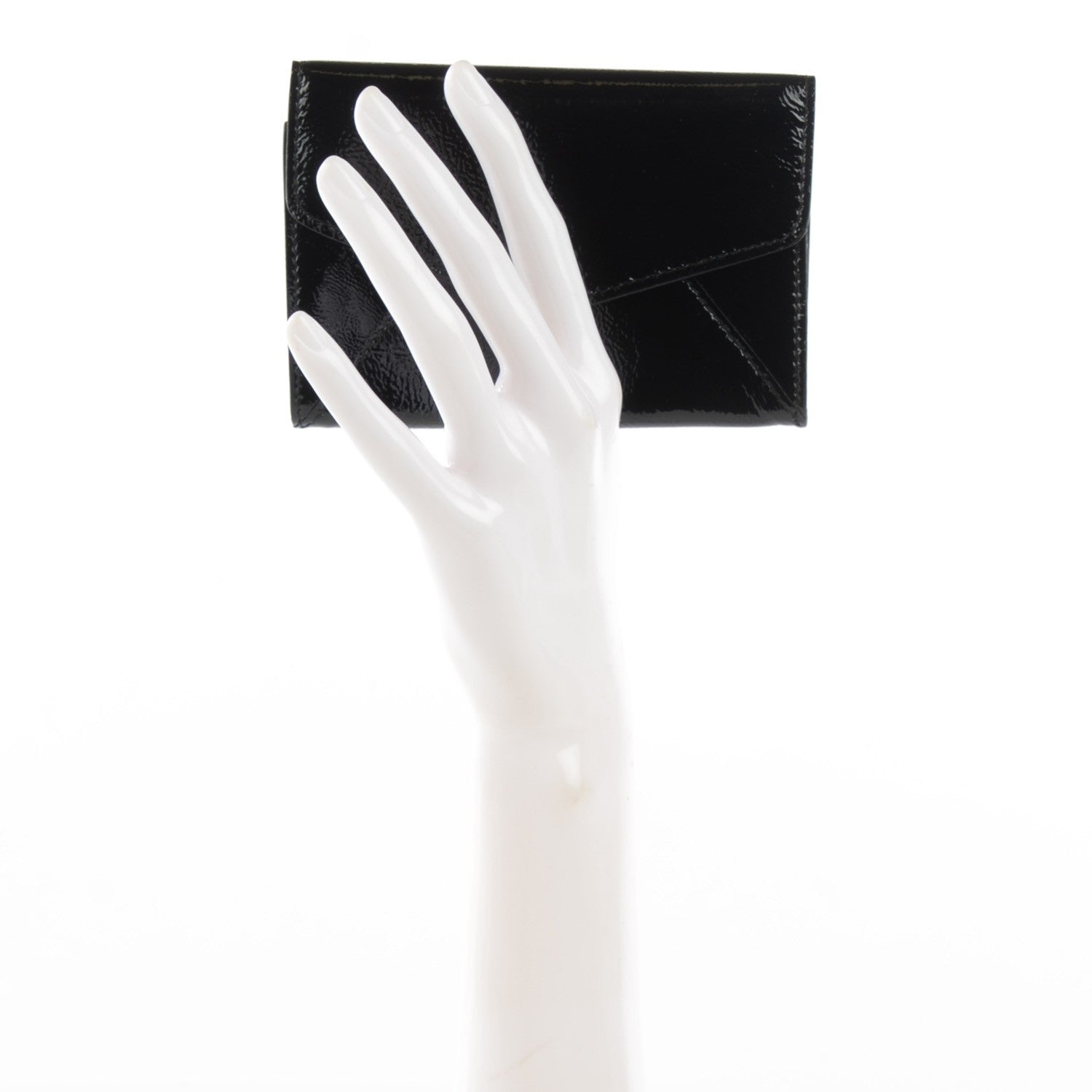 Saint Laurent Patent Y-Mail Coin Purse Black 2 of 7