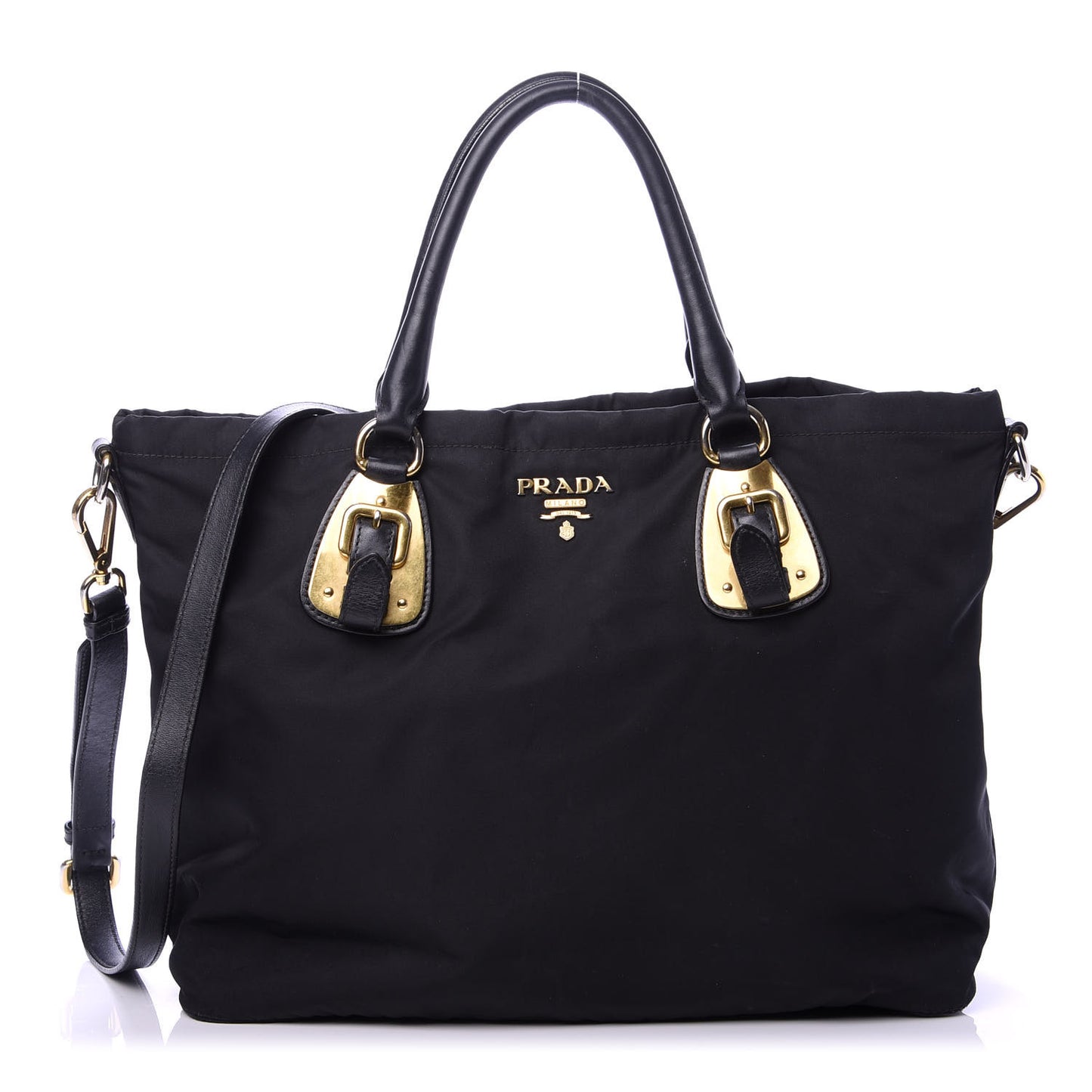 Tessuto Nylon Soft Calf Tote Black