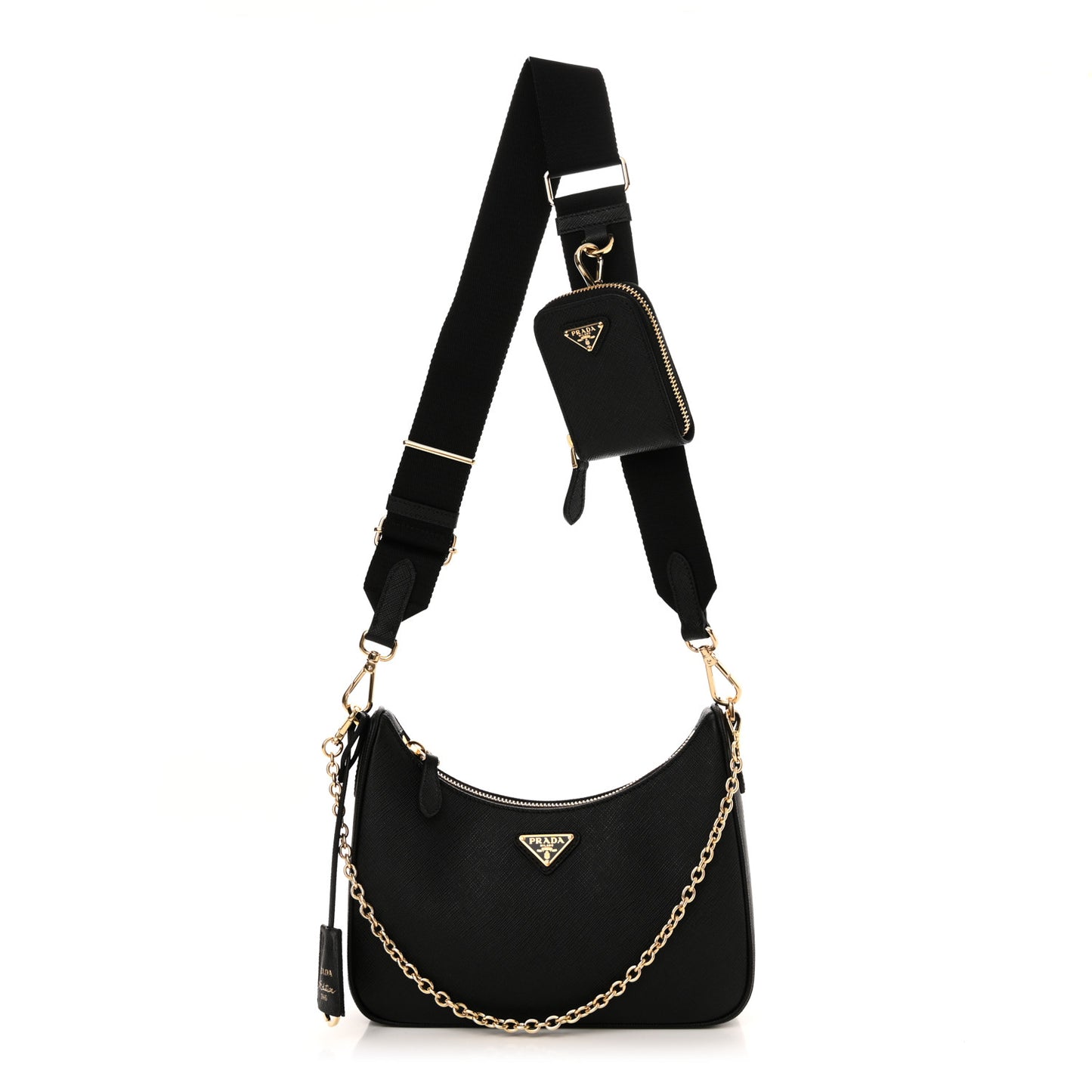 Saffiano Lux Re-Edition 2005 Shoulder Bag Black