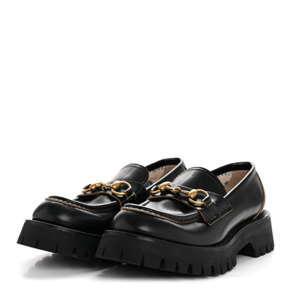 Gucci Cordovan Lux Womens Harald Horsebit 25mm Platform Loafers 36 Black 4 of 10