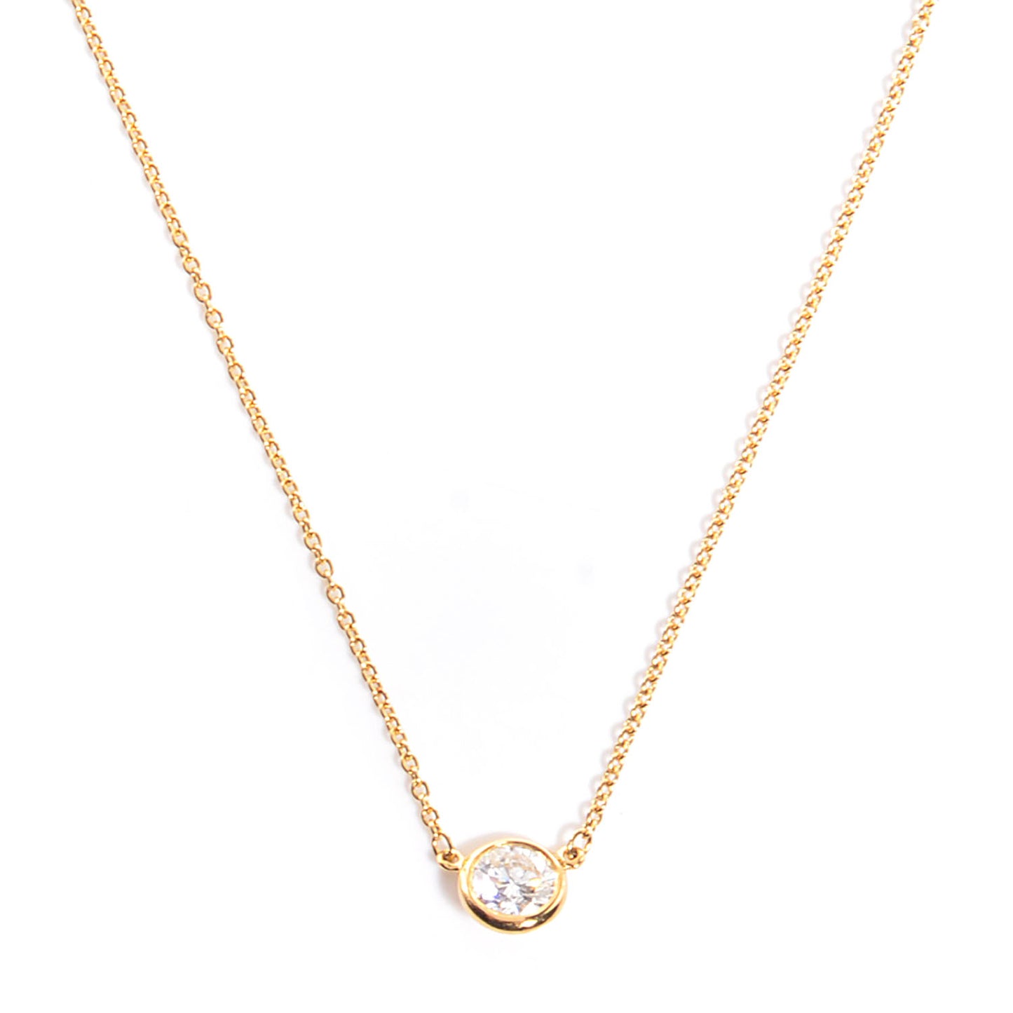 18K Yellow Gold Diamond .42ct Elsa Peretti Diamonds by the Yard Pendant Necklace