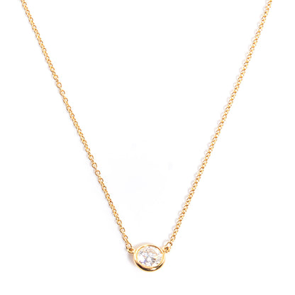 Tiffany 18K Yellow Gold Diamond .42ct Elsa Peretti Diamonds by the Yard Pendant Necklace 1 of 6