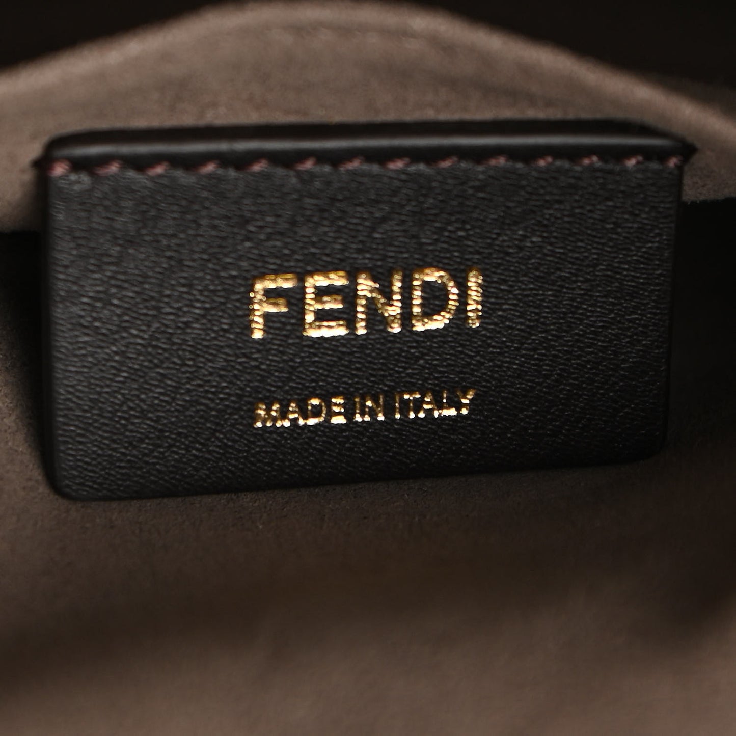 Glazed Fabric Vitello Grace F is Fendi FF 1974 Stamp Patch Grande Mon Tresor Bucket Bag Mogano Panna Nocciola