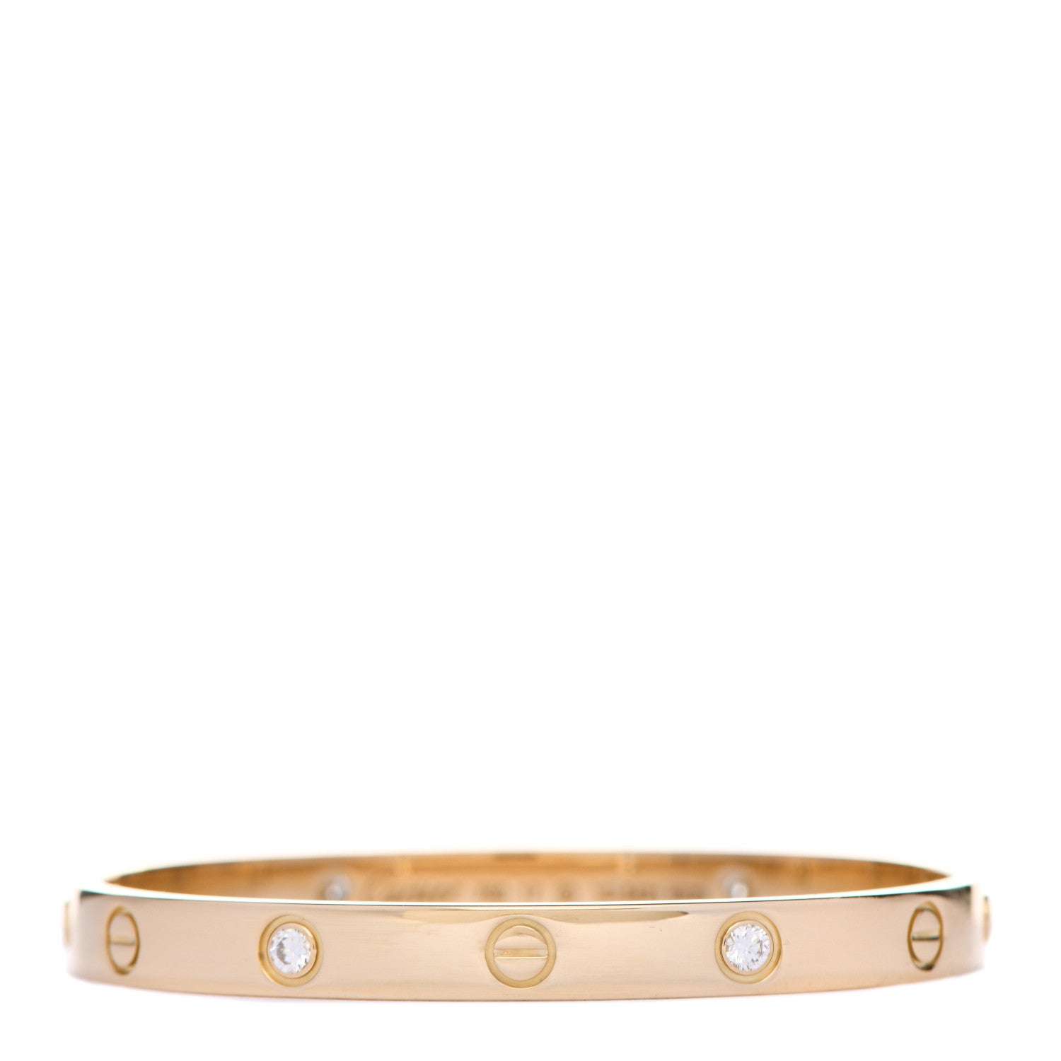 Cartier 18K Yellow Gold 4 Diamond LOVE Bracelet 17 1 of 7