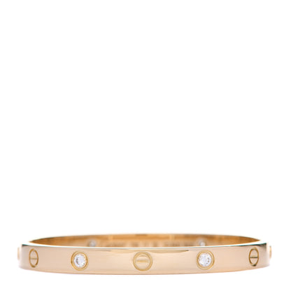 Cartier 18K Yellow Gold 4 Diamond LOVE Bracelet 17 1 of 7