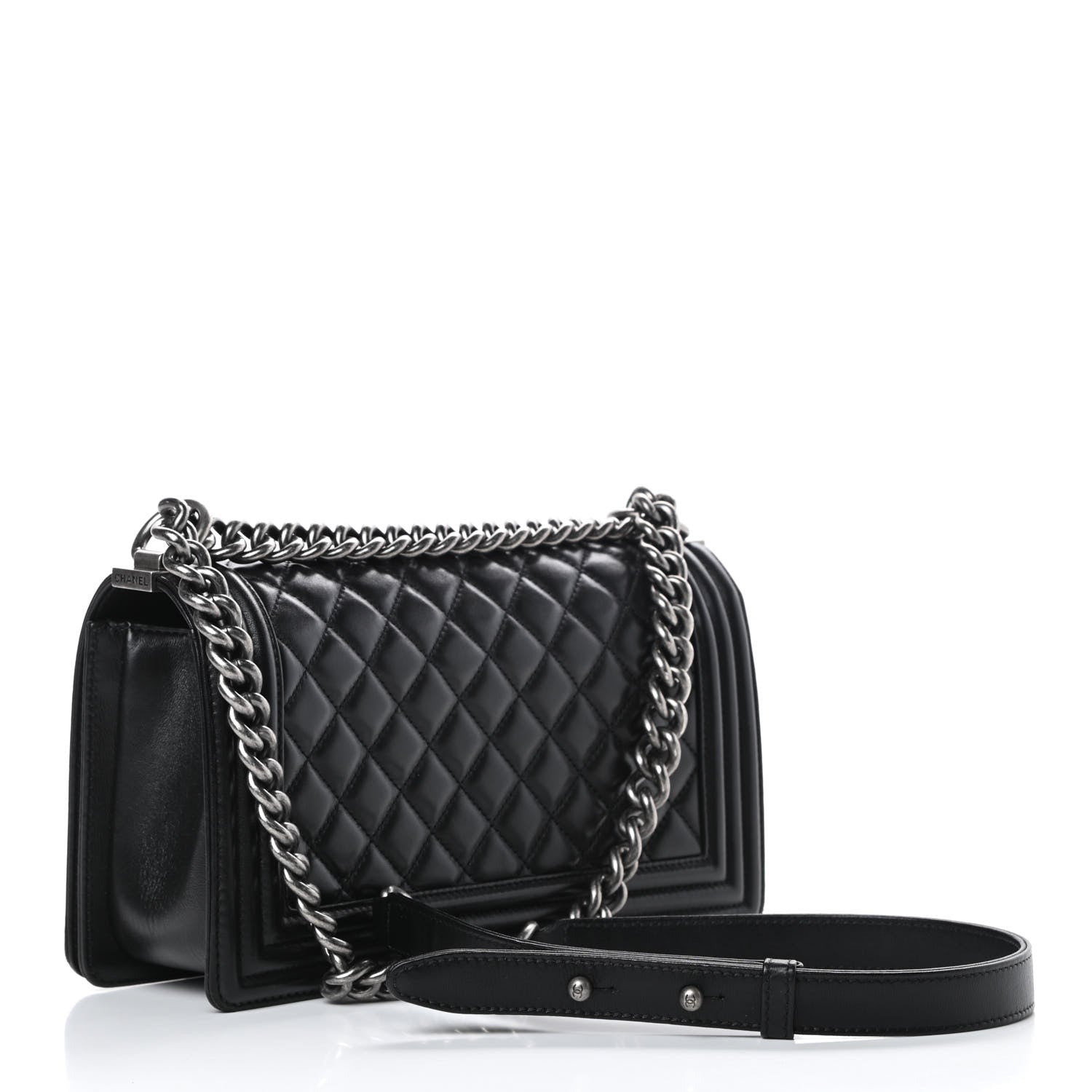 Chanel Lambskin Quilted Medium Boy Flap Black 2 of 17