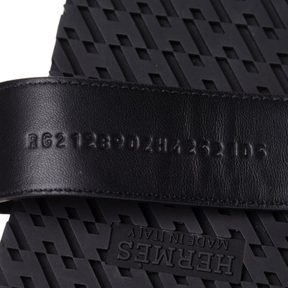 Hermes Calfskin Woolskin Mens Chypre Sandals 42.5 Black Ecru 9 of 10