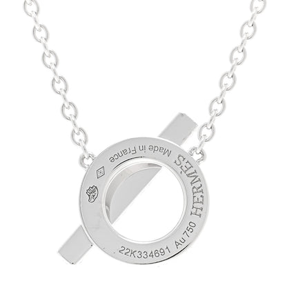 Hermes 18K White Gold Diamond Finesse Pendant Necklace 5 of 6