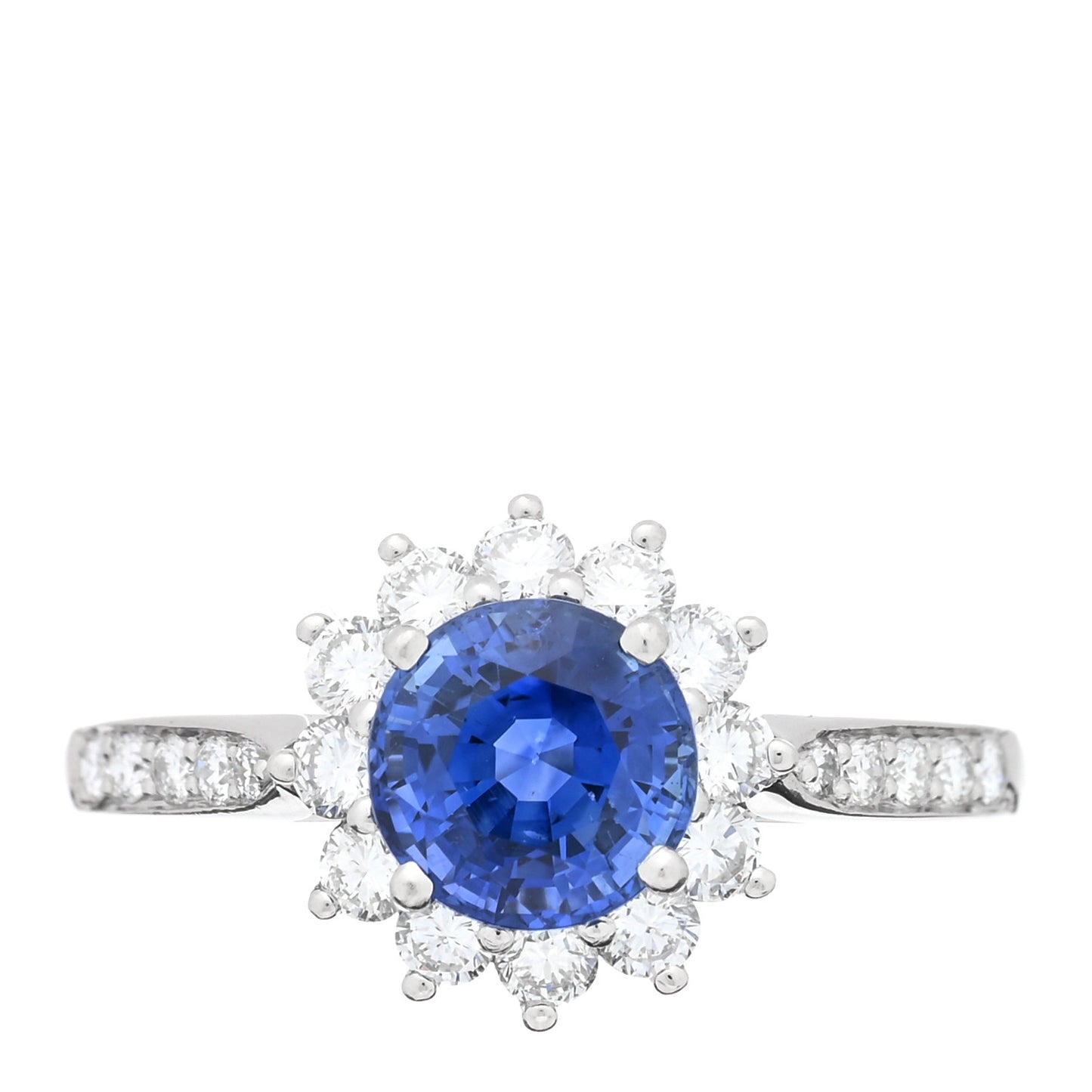 Platinum Diamond Blue Sapphire Ring 52 6