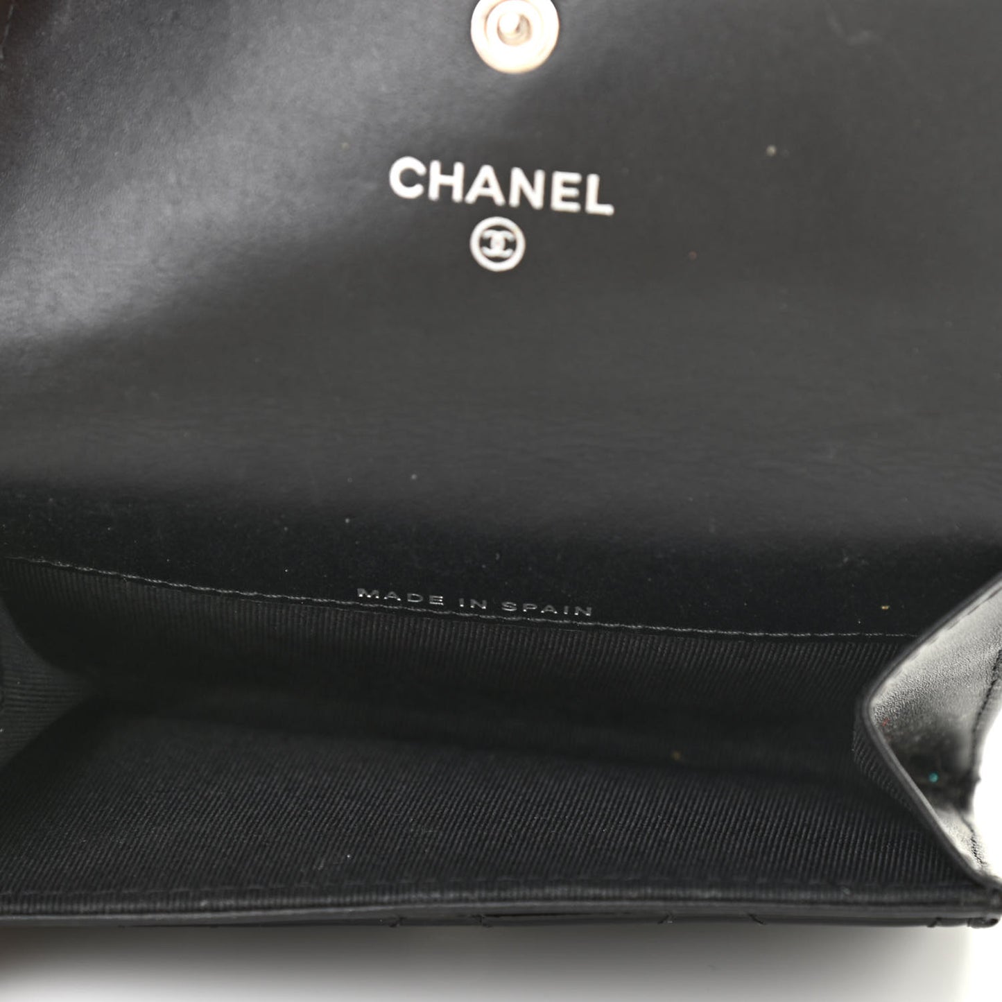 Patent Quilted Flap Card Holder Black