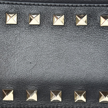 Valentino Garavani Vitello Rockstud Key Coin Case Card Holder Black 8 of 8