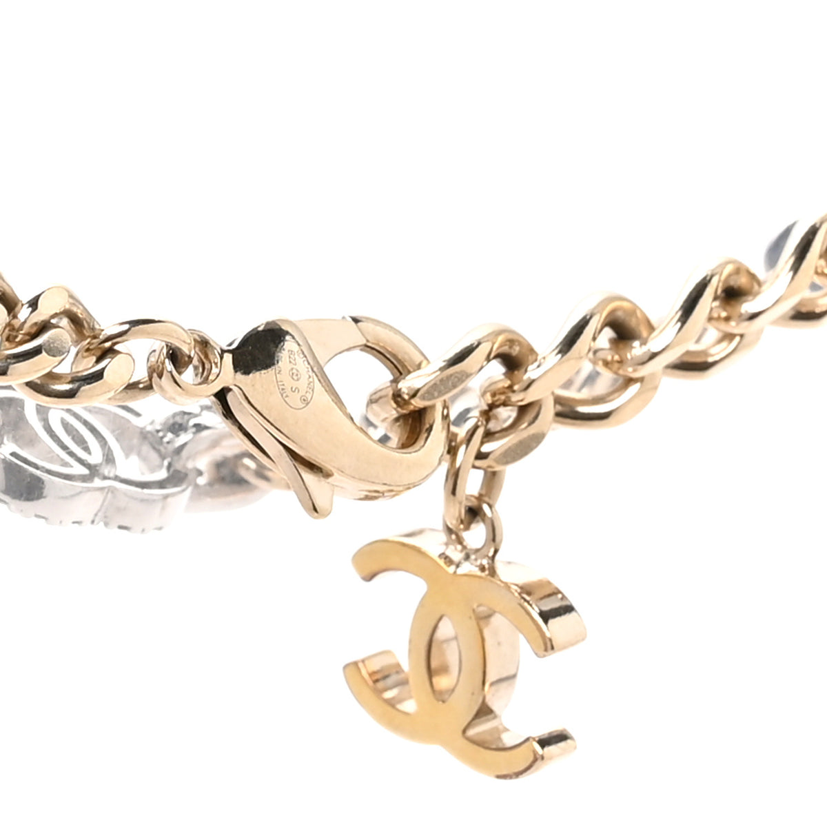 Chanel Crystal CC Chain Links Choker Necklace Gold 4 of 4