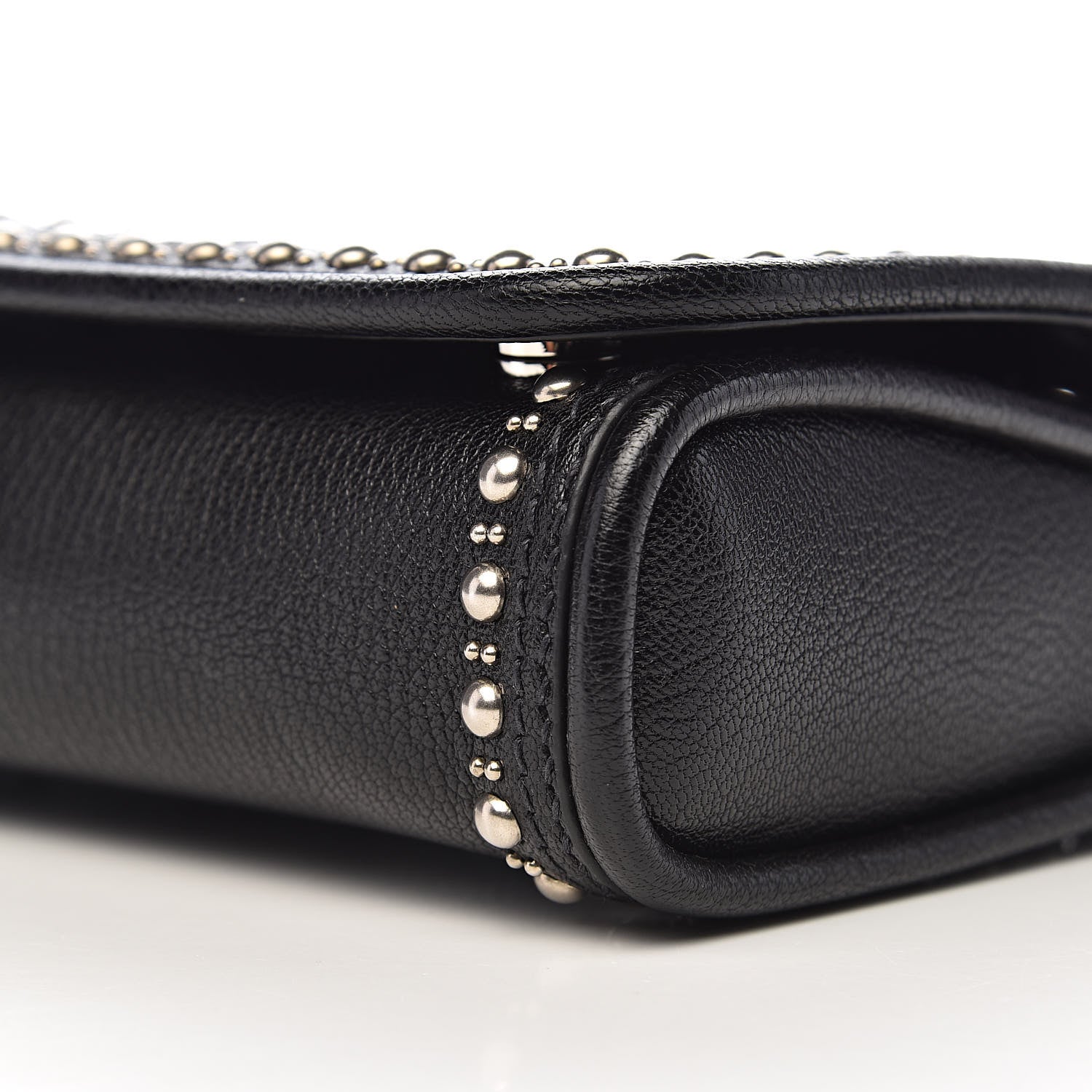 Miu Miu Goatskin Madras Borchie Shoulder Bag Black 10 of 11