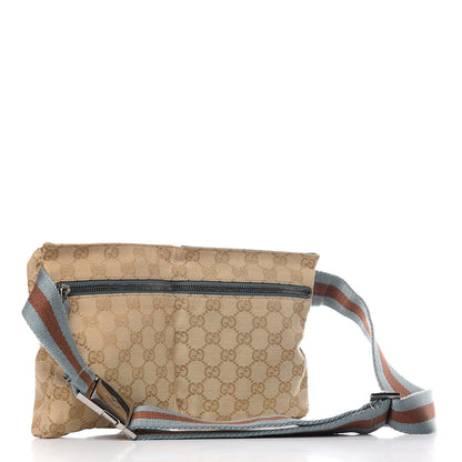 Gucci GG Monogram Web Double Pocket Belt Bag Blue 3 of 10