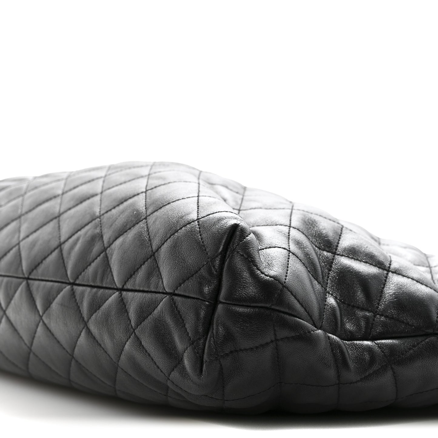 Lambskin Quilted Maxi Icare Shopping Tote Black