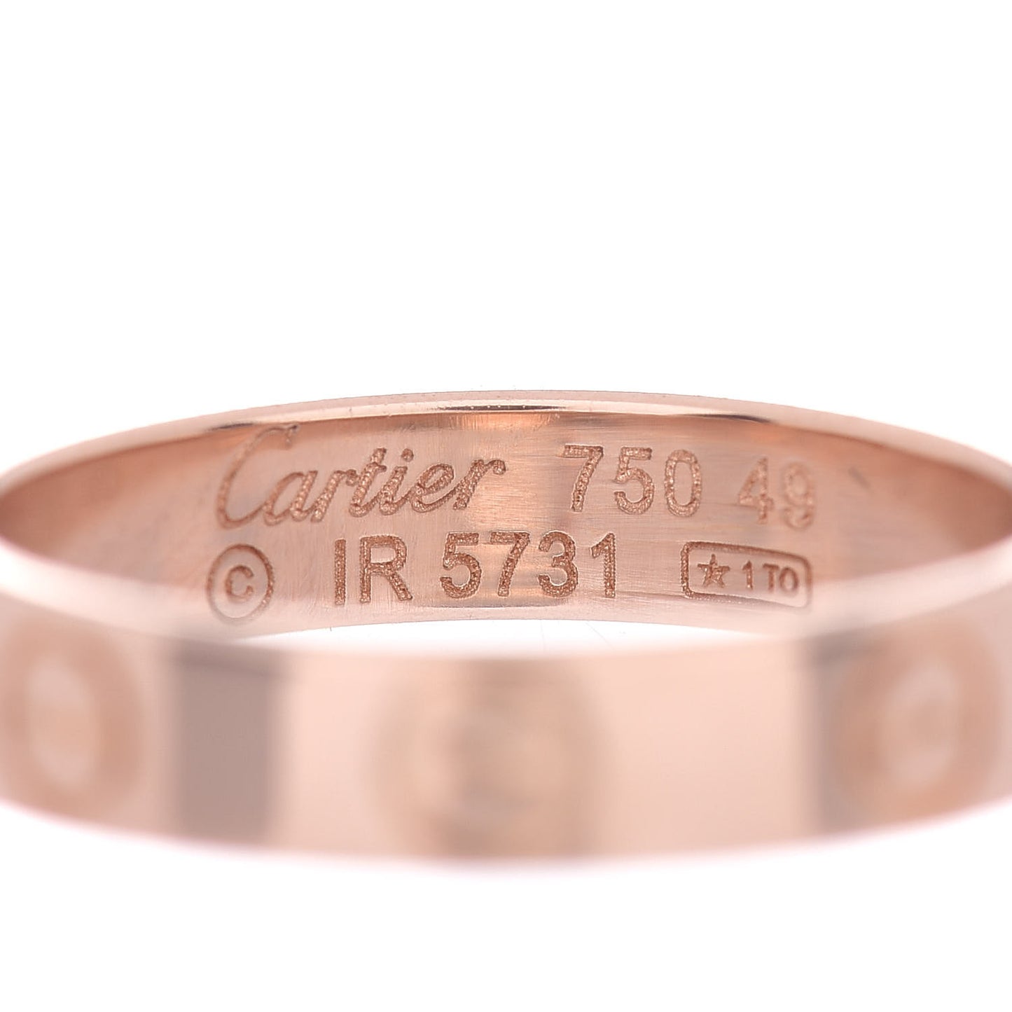 18K Pink Gold 3.5mm LOVE Wedding Band Ring 49 4.75