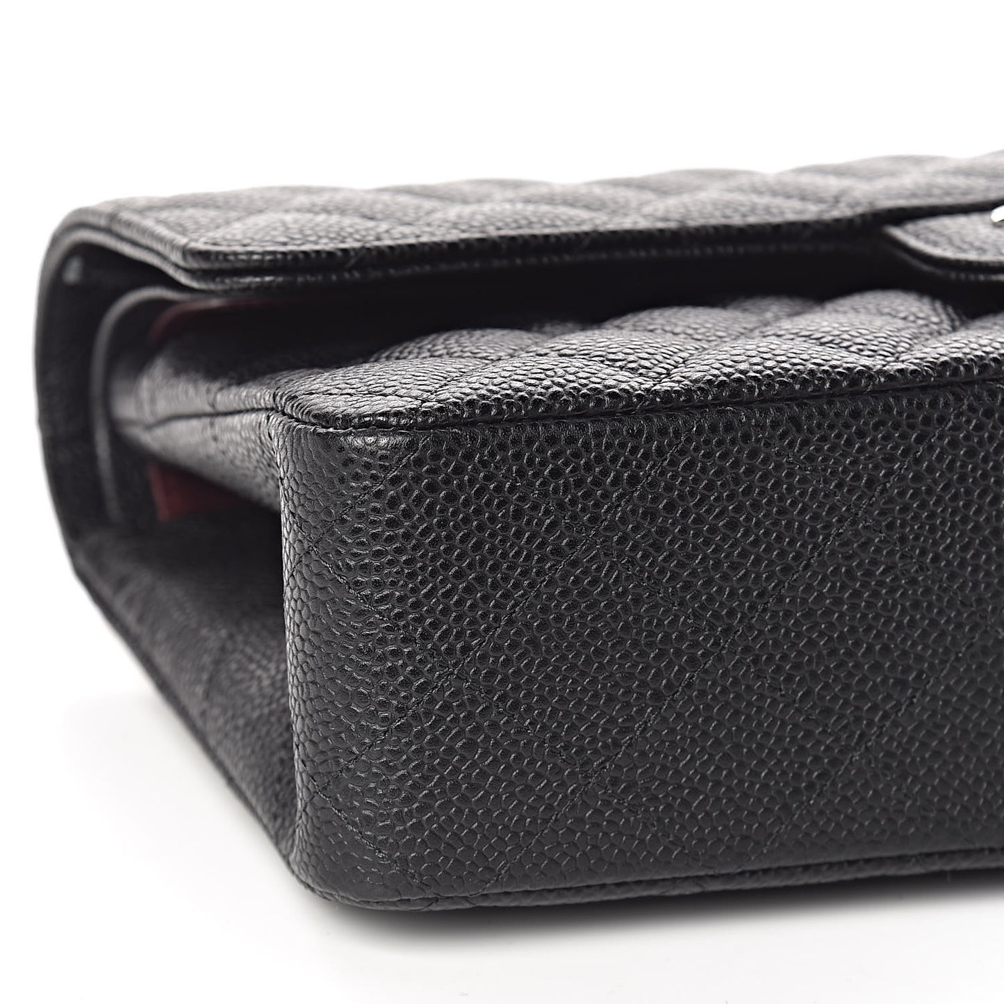 Caviar Quilted Medium Double Flap Black