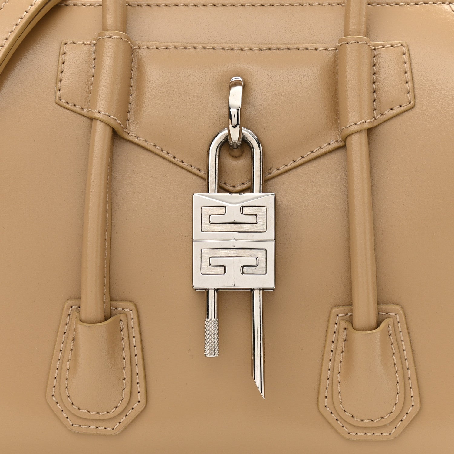 Givenchy Box Calfskin Mini Lock Antigona Shoulder Bag Beige Cappuccino 8 of 11