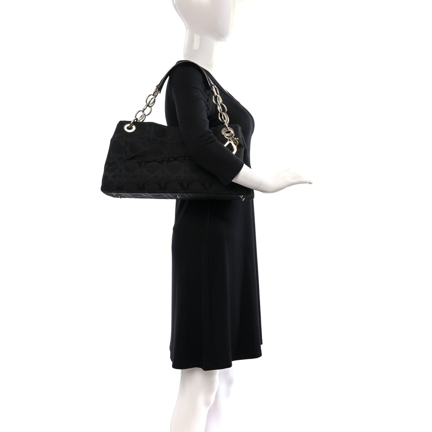 Canvas Cannage East West Tote Black